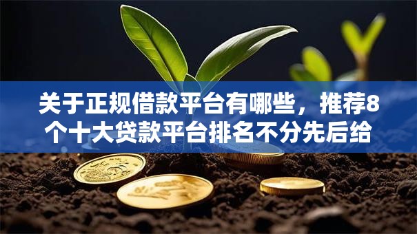 关于正规借款平台有哪些，推荐8个十大贷款平台排名不分先后给你