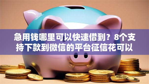 急用钱哪里可以快速借到？8个支持下款到微信的平台征信花可以下款
