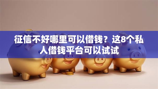 征信不好哪里可以借钱?这8个私人借钱平台可以试试 征信不好哪里可以借钱?这8个私人借钱平台可以试试
