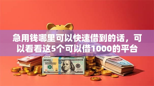 急用钱哪里可以快速借到的话，可以看看这5个可以借1000的平台秒下款