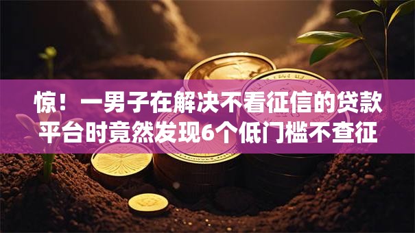 惊!一男子在解决不看征信的贷款平台时竟然发现6个低门槛不查征信的app,事后分享了出来 惊!一男子在解决不看征信的贷款平台时竟然发现6个低门槛不查征信的app,事后分享了出来