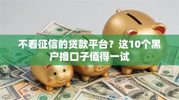 不看征信的贷款平台?这10个黑户撸口子值得一试 不看征信的贷款平台?这10个黑户撸口子值得一试
