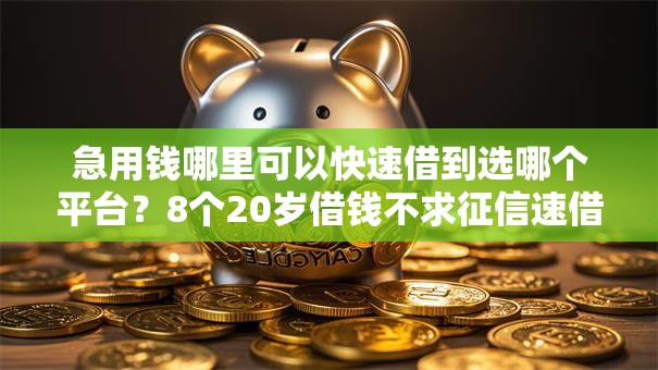 急用钱哪里可以快速借到选哪个平台？8个20岁借钱不求征信速借平台推荐