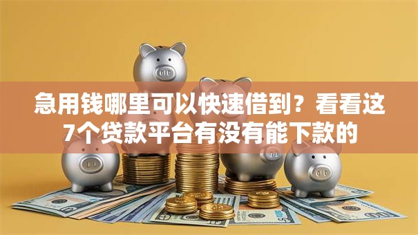 急用钱哪里可以快速借到?看看这7个贷款平台有没有能下款的 急用钱哪里可以快速借到?看看这7个贷款平台有没有能下款的
