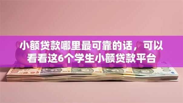 小额贷款哪里最可靠的话，可以看看这6个学生小额贷款平台