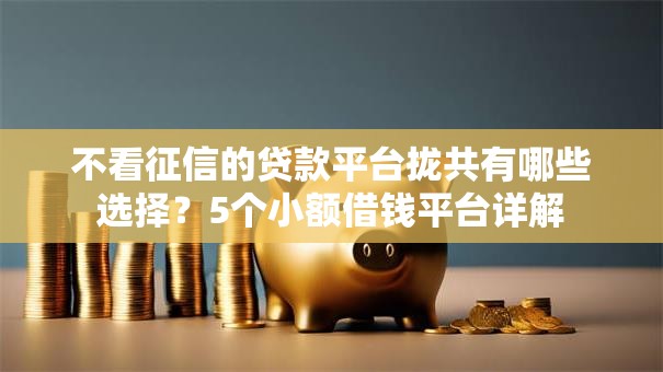 不看征信的贷款平台拢共有哪些选择？5个小额借钱平台详解