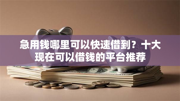 急用钱哪里可以快速借到？十大现在可以借钱的平台推荐