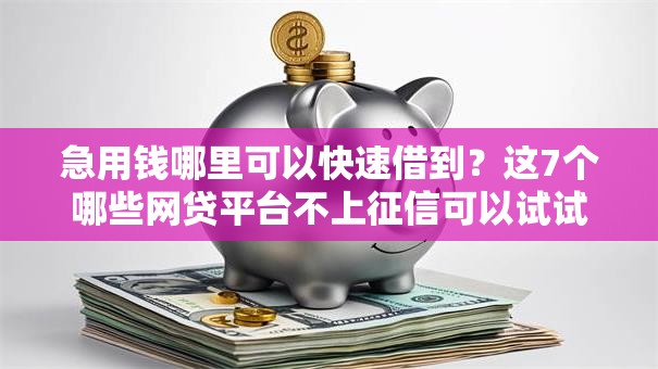 急用钱哪里可以快速借到?这7个哪些网贷平台不上征信可以试试 急用钱哪里可以快速借到?这7个哪些网贷平台不上征信可以试试