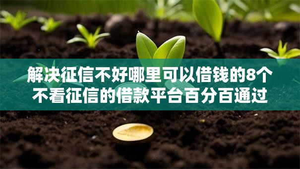 解决征信不好哪里可以借钱的8个不看征信的借款平台百分百通过分享 解决征信不好哪里可以借钱的8个不看征信的借款平台百分百通过分享