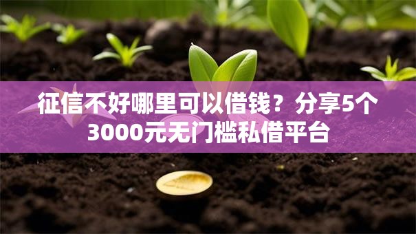 征信不好哪里可以借钱?分享5个3000元无门槛私借平台 征信不好哪里可以借钱?分享5个3000元无门槛私借平台