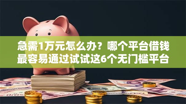急需1万元怎么办？哪个平台借钱最容易通过试试这6个无门槛平台