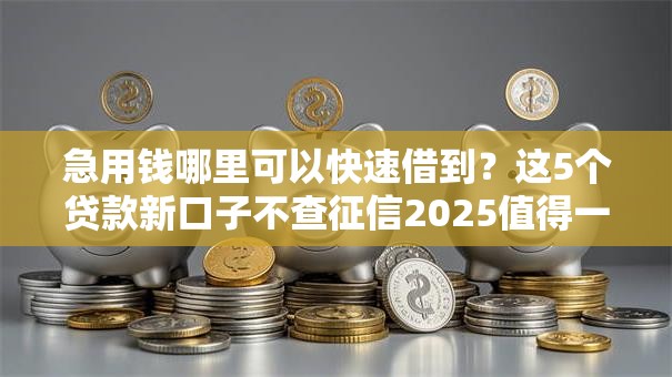 急用钱哪里可以快速借到?这5个贷款新口子不查征信2025值得一试 急用钱哪里可以快速借到?这5个贷款新口子不查征信2025值得一试