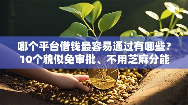 哪个平台借钱最容易通过有哪些？10个貌似免审批、不用芝麻分能借的平台合集