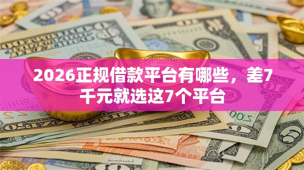2026正规借款平台有哪些,差7千元就选这7个平台 2026正规借款平台有哪些,差7千元就选这7个平台