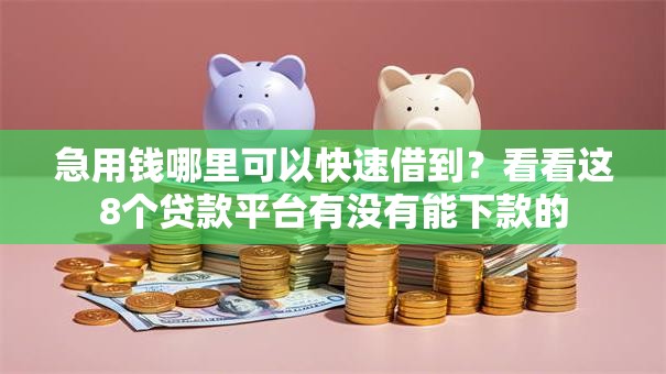 急用钱哪里可以快速借到？看看这8个贷款平台有没有能下款的