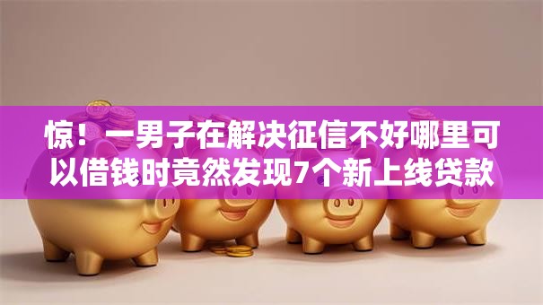 惊!一男子在解决征信不好哪里可以借钱时竟然发现7个新上线贷款平台门槛低口子,事后分享了出来 惊!一男子在解决征信不好哪里可以借钱时竟然发现7个新上线贷款平台门槛低口子,事后分享了出来