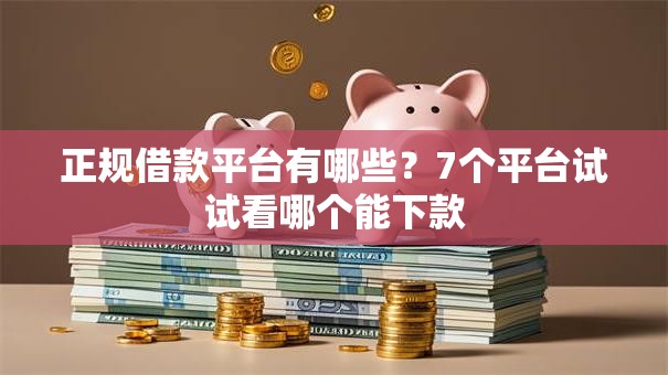 正规借款平台有哪些？7个平台试试看哪个能下款