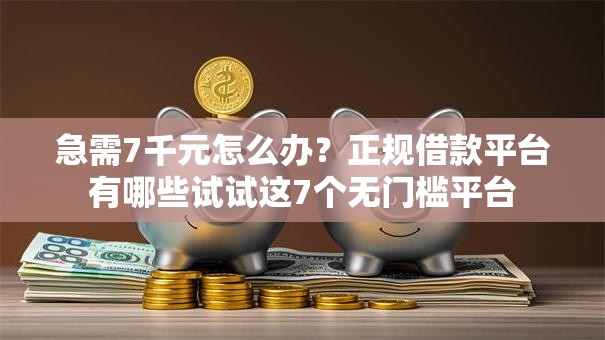 急需7千元怎么办?正规借款平台有哪些试试这7个无门槛平台 急需7千元怎么办?正规借款平台有哪些试试这7个无门槛平台