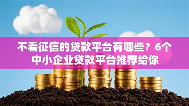 不看征信的贷款平台有哪些?6个中小企业贷款平台推荐给你 不看征信的贷款平台有哪些?6个中小企业贷款平台推荐给你