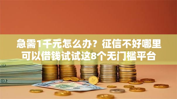 急需1千元怎么办?征信不好哪里可以借钱试试这8个无门槛平台 急需1千元怎么办?征信不好哪里可以借钱试试这8个无门槛平台