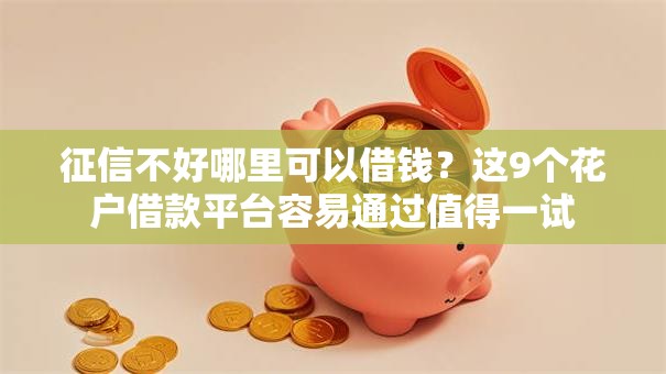 征信不好哪里可以借钱?这9个花户借款平台容易通过值得一试 征信不好哪里可以借钱?这9个花户借款平台容易通过值得一试