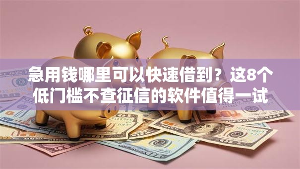 急用钱哪里可以快速借到?这8个低门槛不查征信的软件值得一试 急用钱哪里可以快速借到?这8个低门槛不查征信的软件值得一试