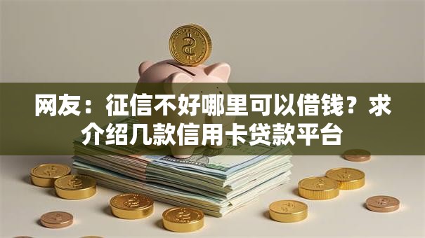 网友：征信不好哪里可以借钱？求介绍几款信用卡贷款平台