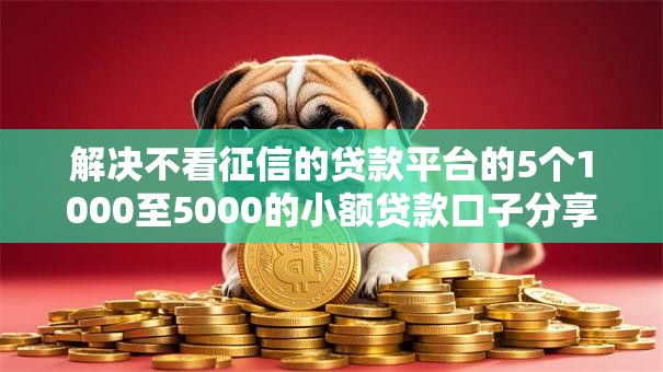 解决不看征信的贷款平台的5个1000至5000的小额贷款口子分享