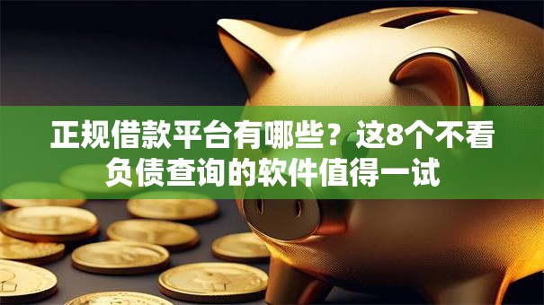 正规借款平台有哪些？这8个不看负债查询的软件值得一试