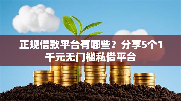 正规借款平台有哪些？分享5个1千元无门槛私借平台