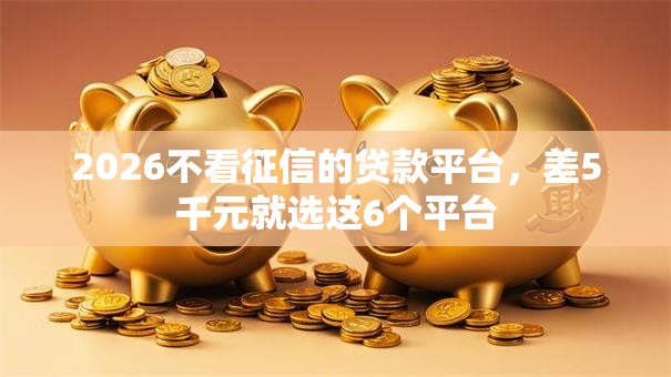 2026不看征信的贷款平台，差5千元就选这6个平台