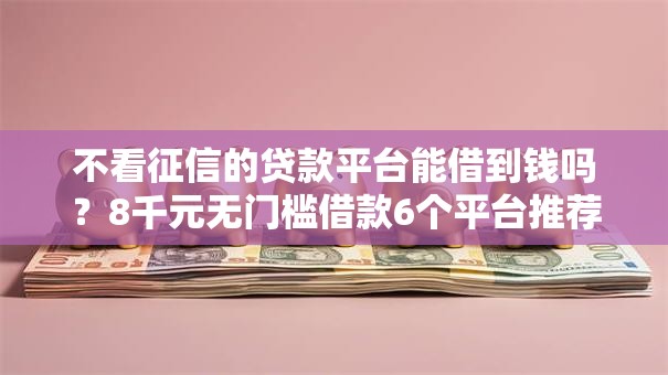 不看征信的贷款平台能借到钱吗?8千元无门槛借款6个平台推荐 不看征信的贷款平台能借到钱吗?8千元无门槛借款6个平台推荐