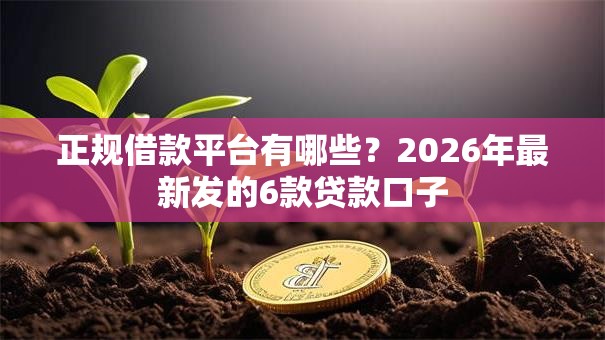 正规借款平台有哪些?2026年最新发的6款贷款口子 正规借款平台有哪些?2026年最新发的6款贷款口子