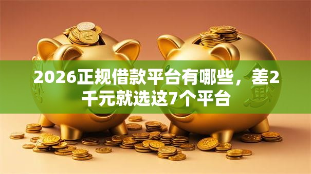 2026正规借款平台有哪些,差2千元就选这7个平台 2026正规借款平台有哪些,差2千元就选这7个平台