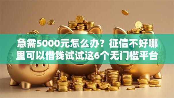 急需5000元怎么办？征信不好哪里可以借钱试试这6个无门槛平台
