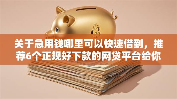 关于急用钱哪里可以快速借到，推荐6个正规好下款的网贷平台给你