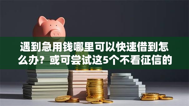遇到急用钱哪里可以快速借到怎么办？或可尝试这5个不看征信的贷款平台一定能下款