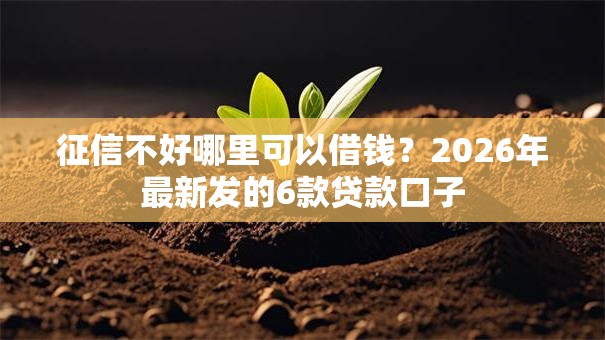 征信不好哪里可以借钱?2026年最新发的6款贷款口子 征信不好哪里可以借钱?2026年最新发的6款贷款口子