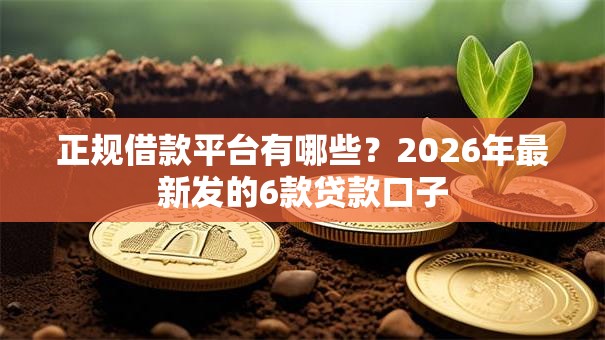 正规借款平台有哪些?2026年最新发的6款贷款口子 正规借款平台有哪些?2026年最新发的6款贷款口子