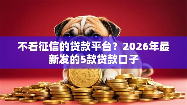 不看征信的贷款平台？2026年最新发的5款贷款口子