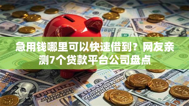 急用钱哪里可以快速借到？网友亲测7个贷款平台公司盘点