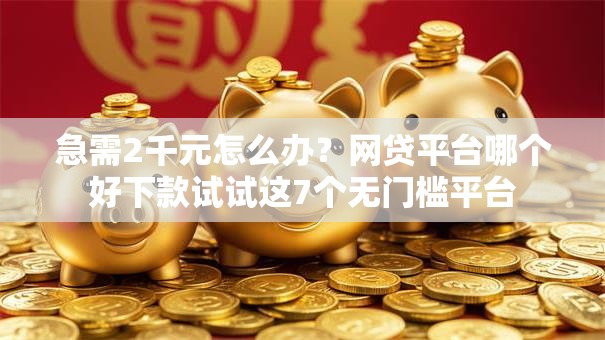 急需2千元怎么办？网贷平台哪个好下款试试这7个无门槛平台