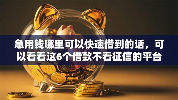 急用钱哪里可以快速借到的话,可以看看这6个借款不看征信的平台 急用钱哪里可以快速借到的话,可以看看这6个借款不看征信的平台