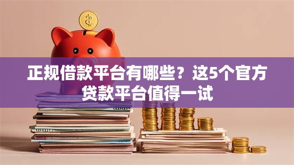 正规借款平台有哪些?这5个官方贷款平台值得一试 正规借款平台有哪些?这5个官方贷款平台值得一试