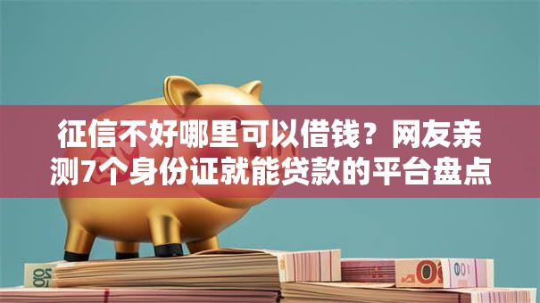 征信不好哪里可以借钱？网友亲测7个身份证就能贷款的平台盘点