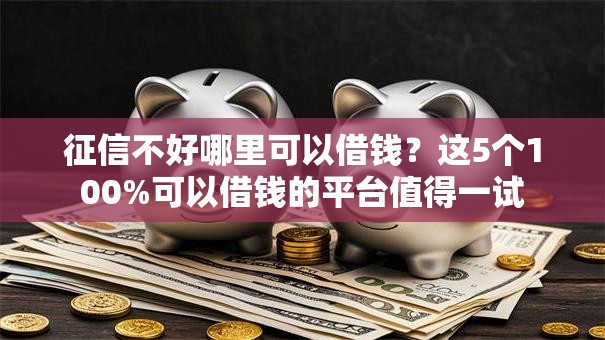 征信不好哪里可以借钱？这5个100%可以借钱的平台值得一试