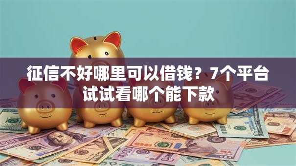 征信不好哪里可以借钱？7个平台试试看哪个能下款