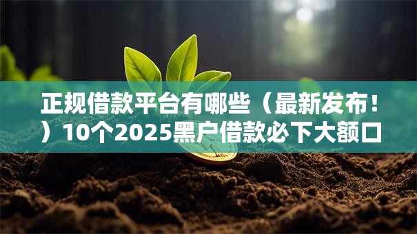 正规借款平台有哪些(最新发布!)10个2025黑户借款必下大额口子 正规借款平台有哪些(最新发布!)10个2025黑户借款必下大额口子