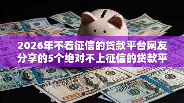 2026年不看征信的贷款平台网友分享的5个绝对不上征信的贷款平台我觉得不错！