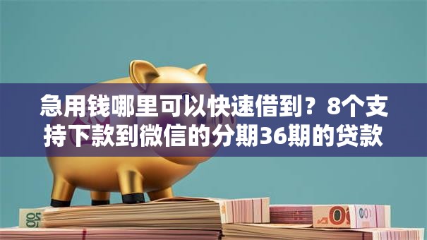 急用钱哪里可以快速借到？8个支持下款到微信的分期36期的贷款平台